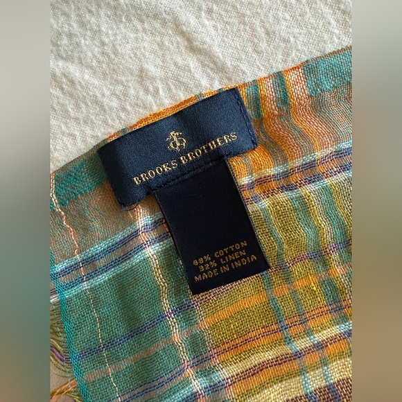 BROOKS BROS Linen Cotton Scarf BNNU - Picture 2 of 5